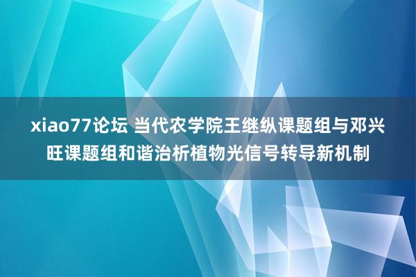 xiao77论坛 当代农学院王继纵课题组与邓兴旺课题组和谐治析植物光信号转导新机制