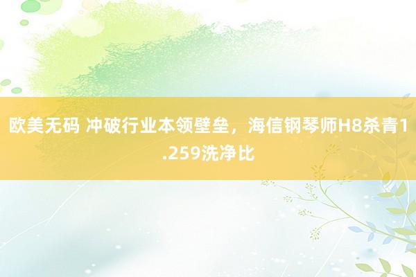 欧美无码 冲破行业本领壁垒，海信钢琴师H8杀青1.259洗净比